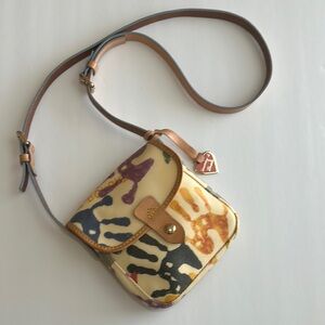 Vintage Dooney & Bourke Colorful Handprint Crossbody Small Bag